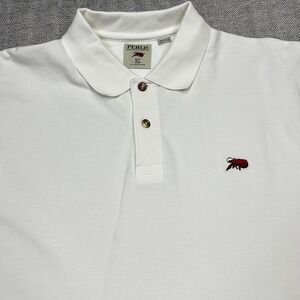 Perlis Mens XL Authentic Crawfish Polo Shirt Short Sleeve Pique White Knit